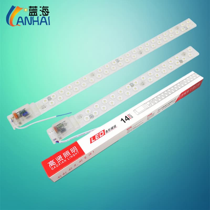 LED Module Light Source for Ceiling Lamps, Light Strip Replacement Board, Long Bar Conversion Plate for H-Type Tubes with Lens