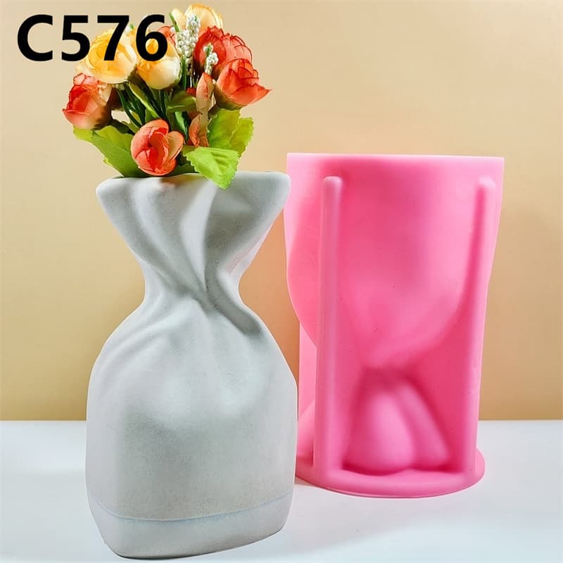 Modern Minimalist Silicone Mold Vase for Flower Arrangement, High-End Art Home Indoor 3D Decoration C576