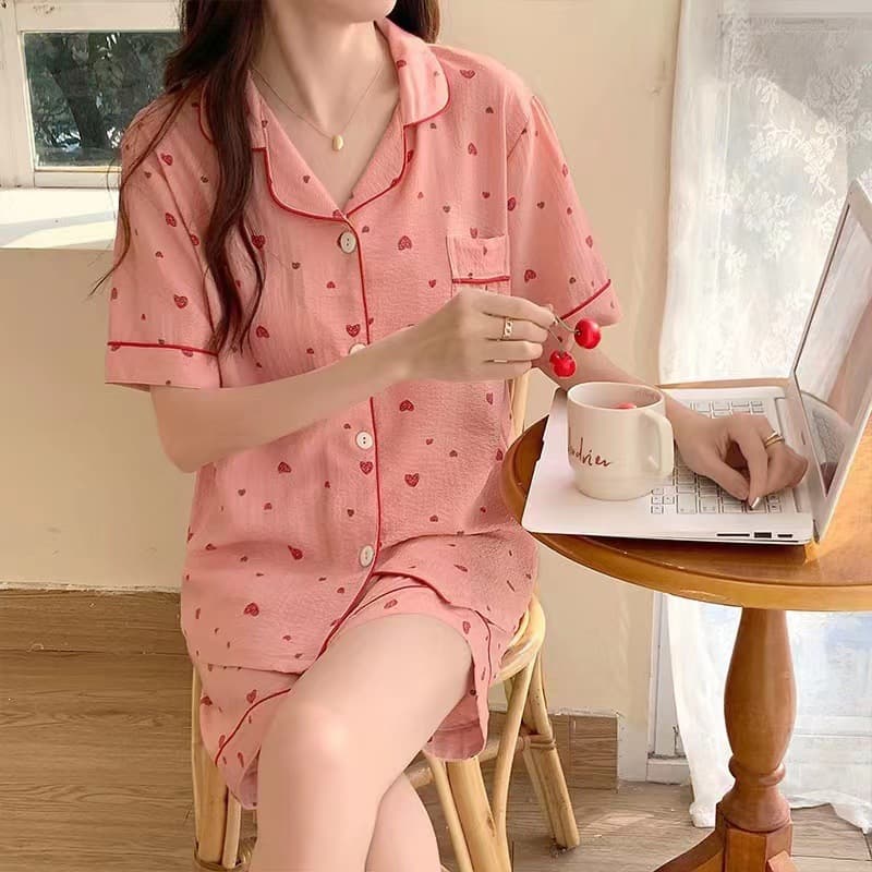 2026 Summer Bubble Crepe Pajamas Women Camisole Ins Cartoon Cute Ladies New Homewear Wholesale Pajamas