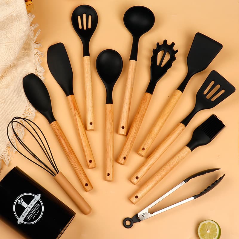 Silicone Kitchen Utensil Set 12pcs Cooking Tools Set Gift Cross-Border Style Ten-Piece Set Home Use Cooking Accessories