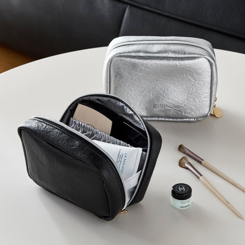 2025 new portable storage bag, makeup touch-up bag, wash bag, multi-functional environmentally friendly waterproof leather wash bag