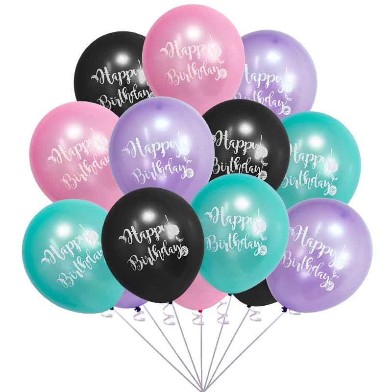 Cross-border 12-inch Mermaid Latex Balloon Ocean Theme Baby Birthday Party Supplies Decoration