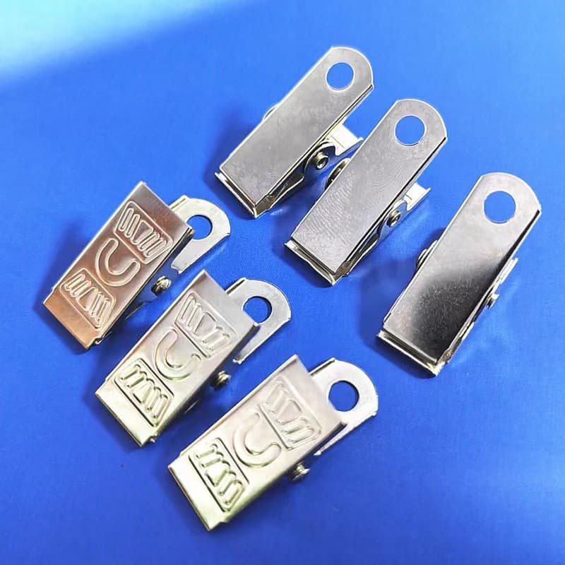 Metal Badge Company ID Clip, Work Pass Clip, Large English Clip, Credential Clip, U-shaped Badge Clip with Floral Design