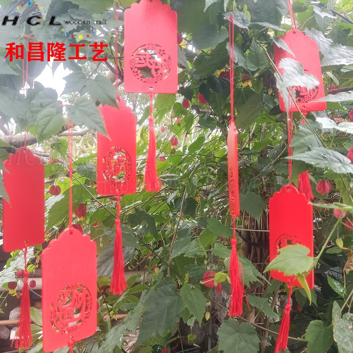 Waterproof Wooden Handwritten Wish Plaque Blessing Hanging Ornament for Festivals, Love, Temples, and Scenic Areas, Bulk with Logo Printing