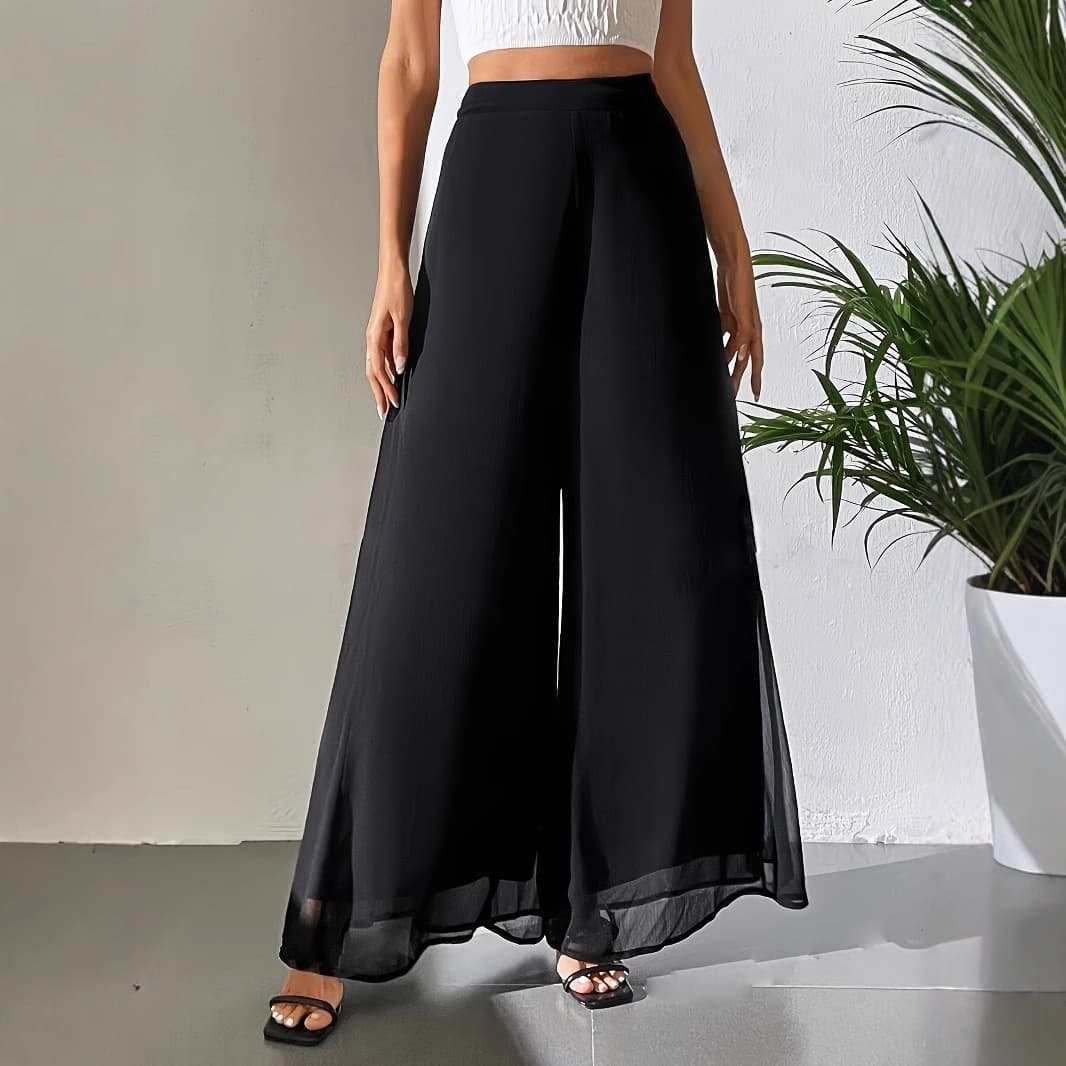 2026 Cross-border independent station Temu European and American AliExpress Amazon casual chiffon wide-leg pants loose trousers