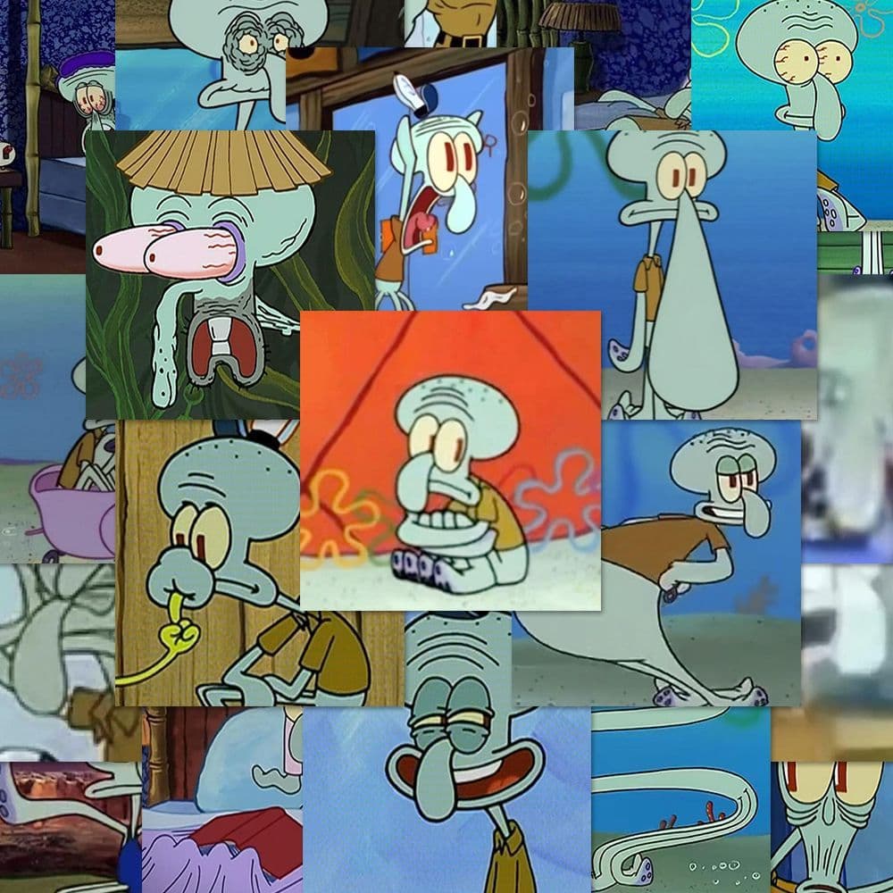 240 Stickers of Squidward Expression Packs, Funny and Interesting SpongeBob Cartoon DIY Journal Decoration Stickers