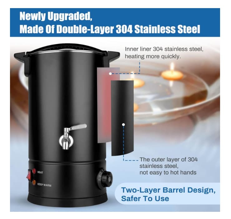 Portable Wax Melting Pot Black 04 Model Electric Wax Melter Candle Making Machine Electric Wax Melting Pot
