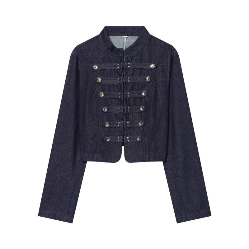 PB&ZA cross-border European and American clothing AliExpress popular button-down denim Napoleon jacket 1445335