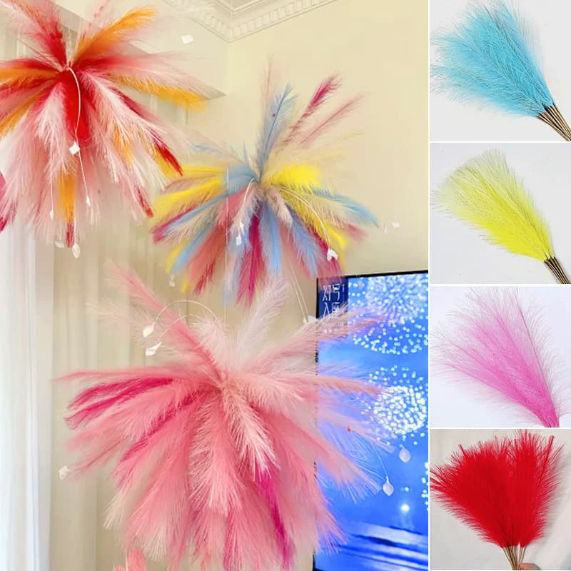 Artificial Reed Grass, Artificial Flowers for Wedding Decoration, Fireworks Reed Grass, Wedding Photo Props, Stage Decoration