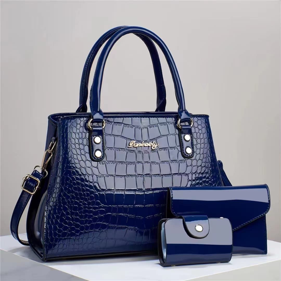New Women's Handbag Tote Bag Fashionable Shoulder Crossbody Bag Versatile Simple Lightweight Three-Piece Set Large Capacity Mom Bag