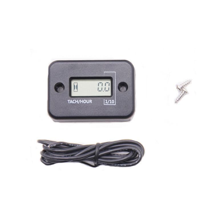 Motorcycle Hour Meter Tachometer ATV Snowmobile Lawn Mower Engine Digital Display 2-Stroke 4-Stroke