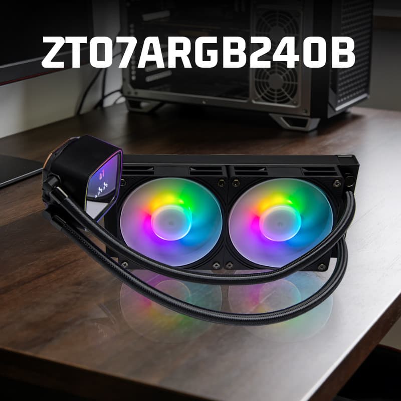 ZT240 High-Performance CPU Liquid Cooling System 240mm RGB Fan Real-Time Temperature Display Aluminum Radiator