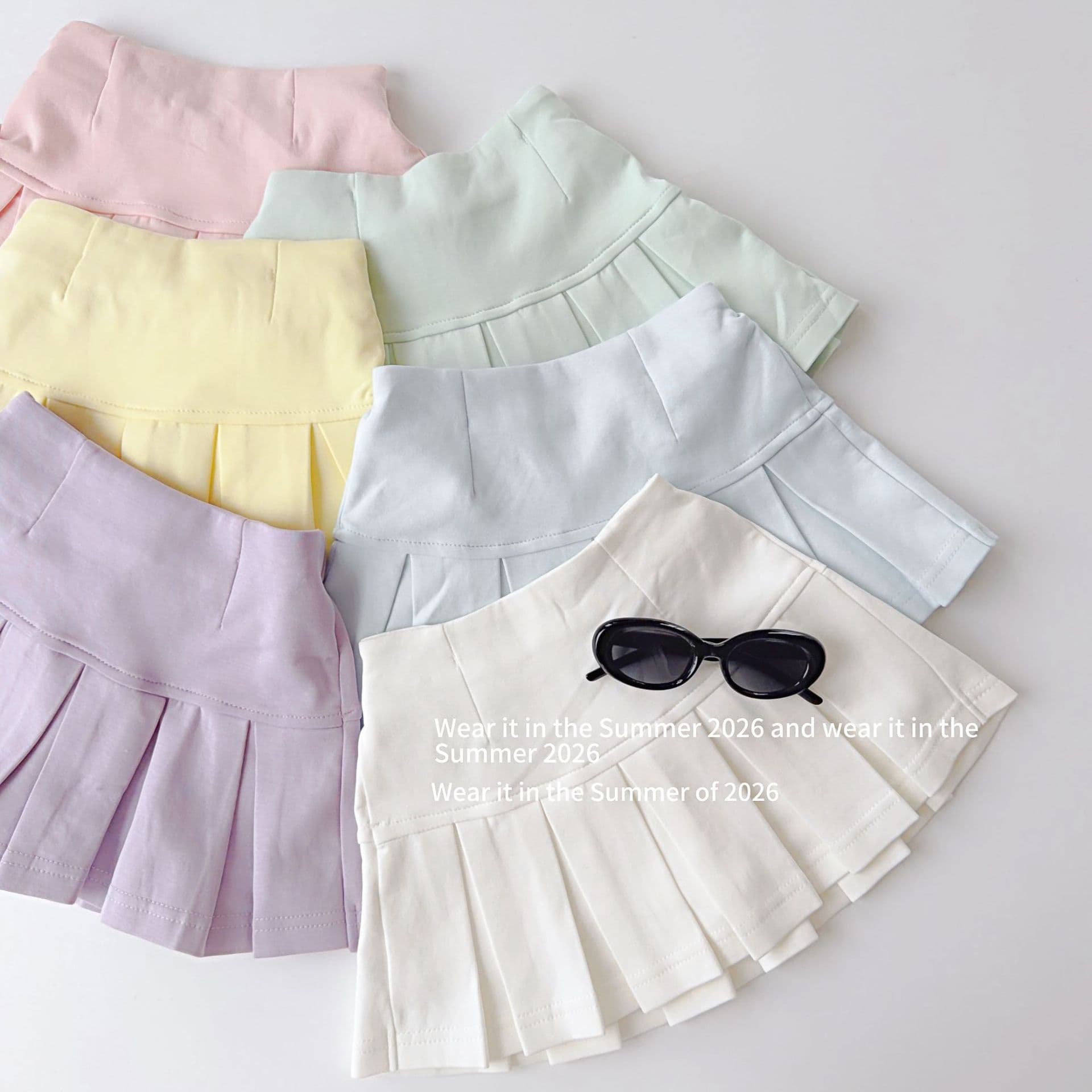 [Includes Shorts] 2026 Girls Yoga Skirt Children's Colorful Versatile Pleated Stretchy Skirt