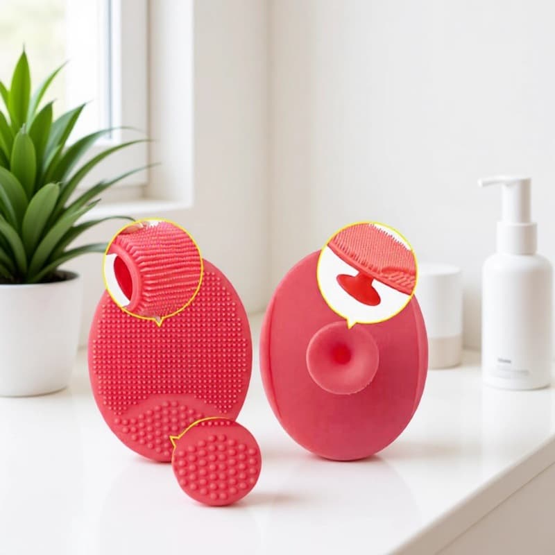 Silicone oval facial cleansing brush, finger cleansing brush, pore cleansing tool, massage makeup remover, blackhead remover.