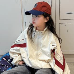 Girls' Coat Spring/Fall New Style for Older Kids, Contrast Color Loose Casual Sports Korean Top, Trendy Jacket