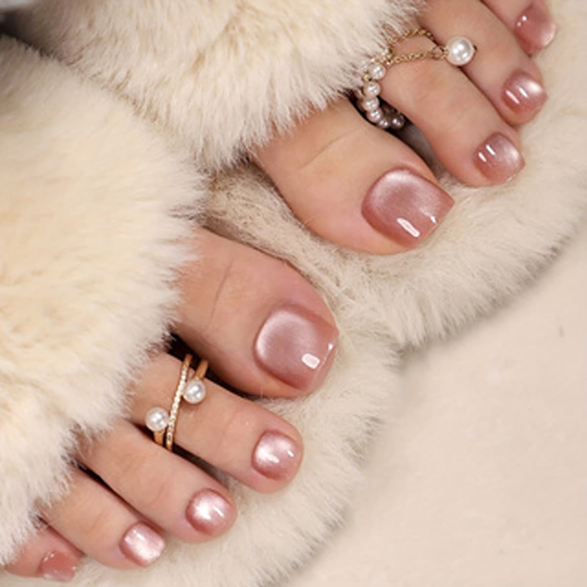 Sweet Pink Cat Eye Toenail Art Stickers for Spring and Summer, Sparkling Toenail Wraps, Press-On Toenails Wholesale, Fake Nail Tips