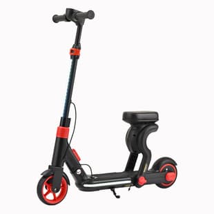 New Folding Rideable Scooter with Large Wheels, Two-Wheel Electric Scooter with Seat for Kids, Rechargeable