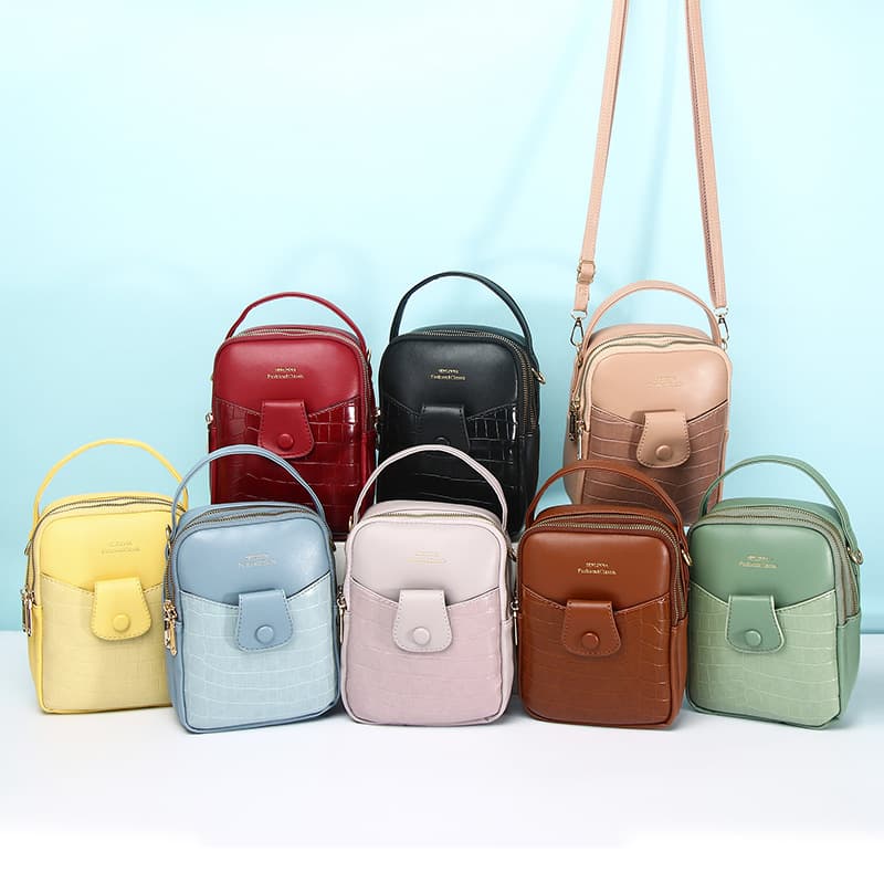 Crossbody bag niche 2024 new bag stone pattern women's bag fashion mini bag ins Korean version shoulder mobile phone bag