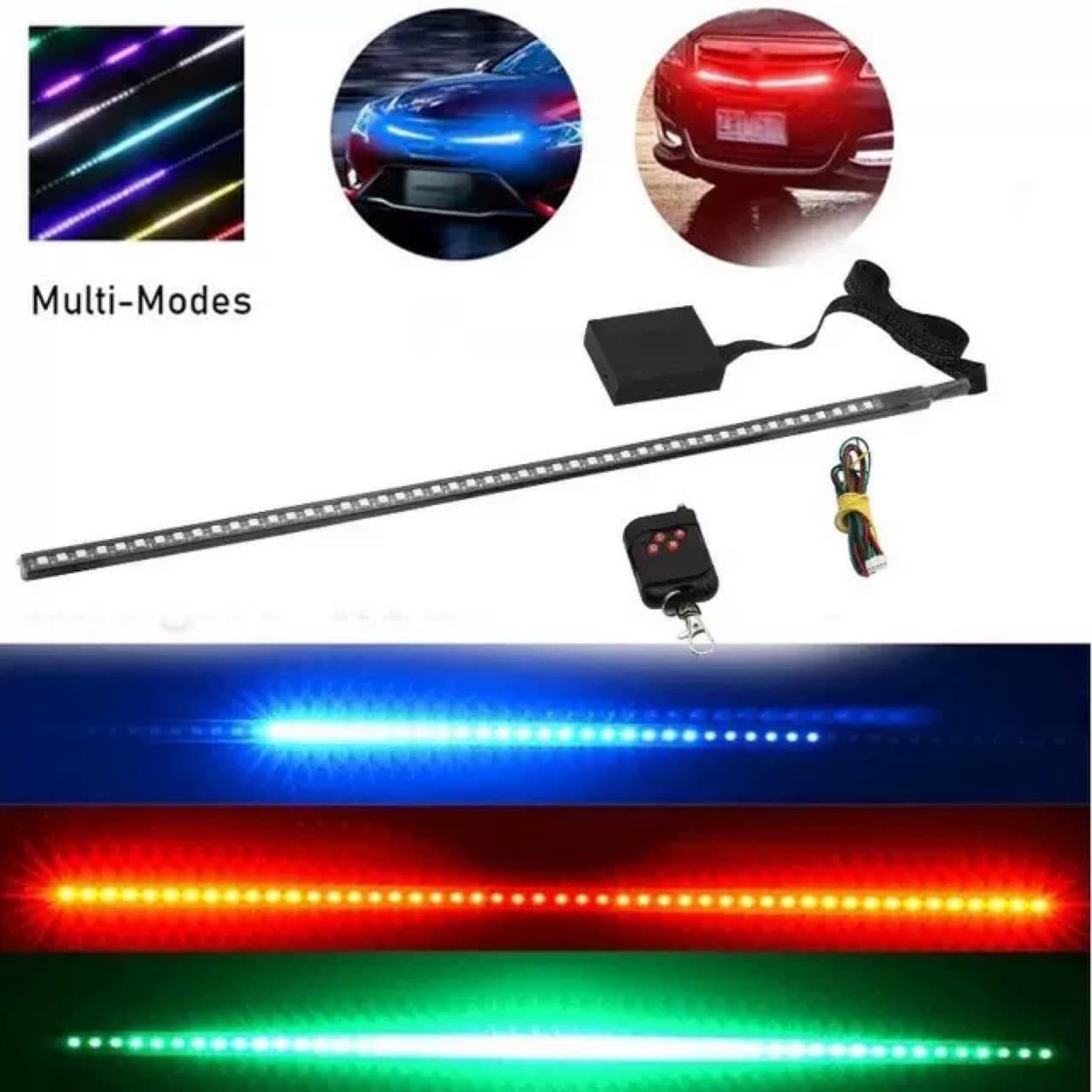 Car Grille Light 5050 48SMD Multicolor LED Knight Rider Light Scanning Light RGB Breathing Light Strip