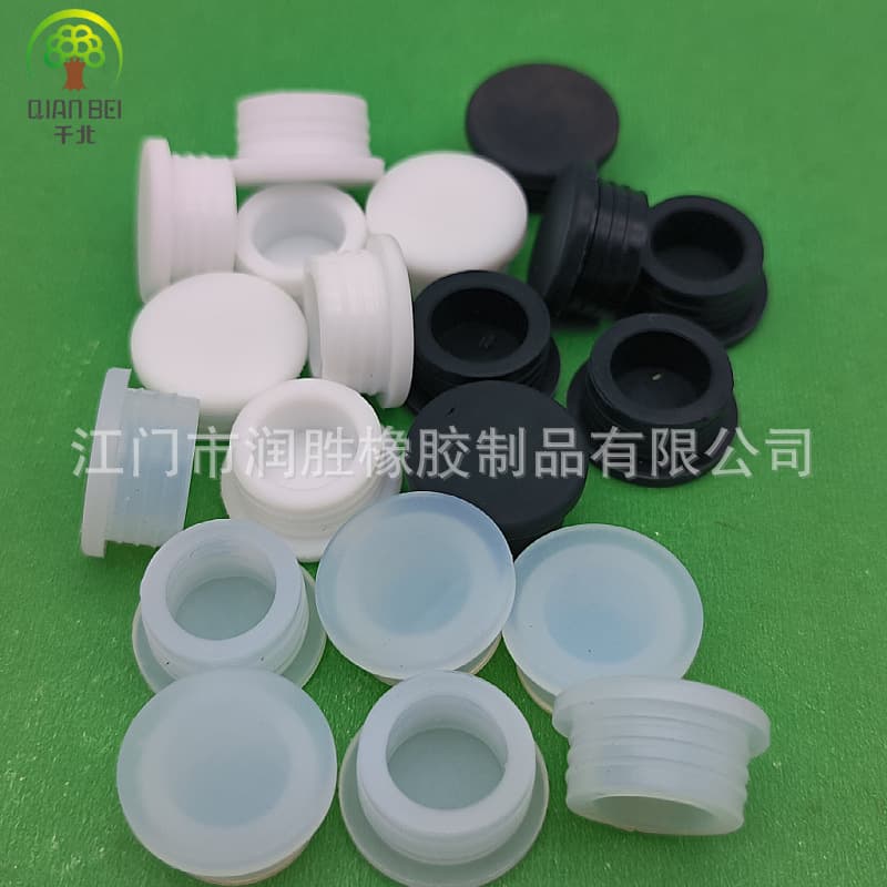 Factory direct T-type hollow eco-friendly threaded silicone plugs, dust-proof and waterproof sealing stoppers, sealing covers.