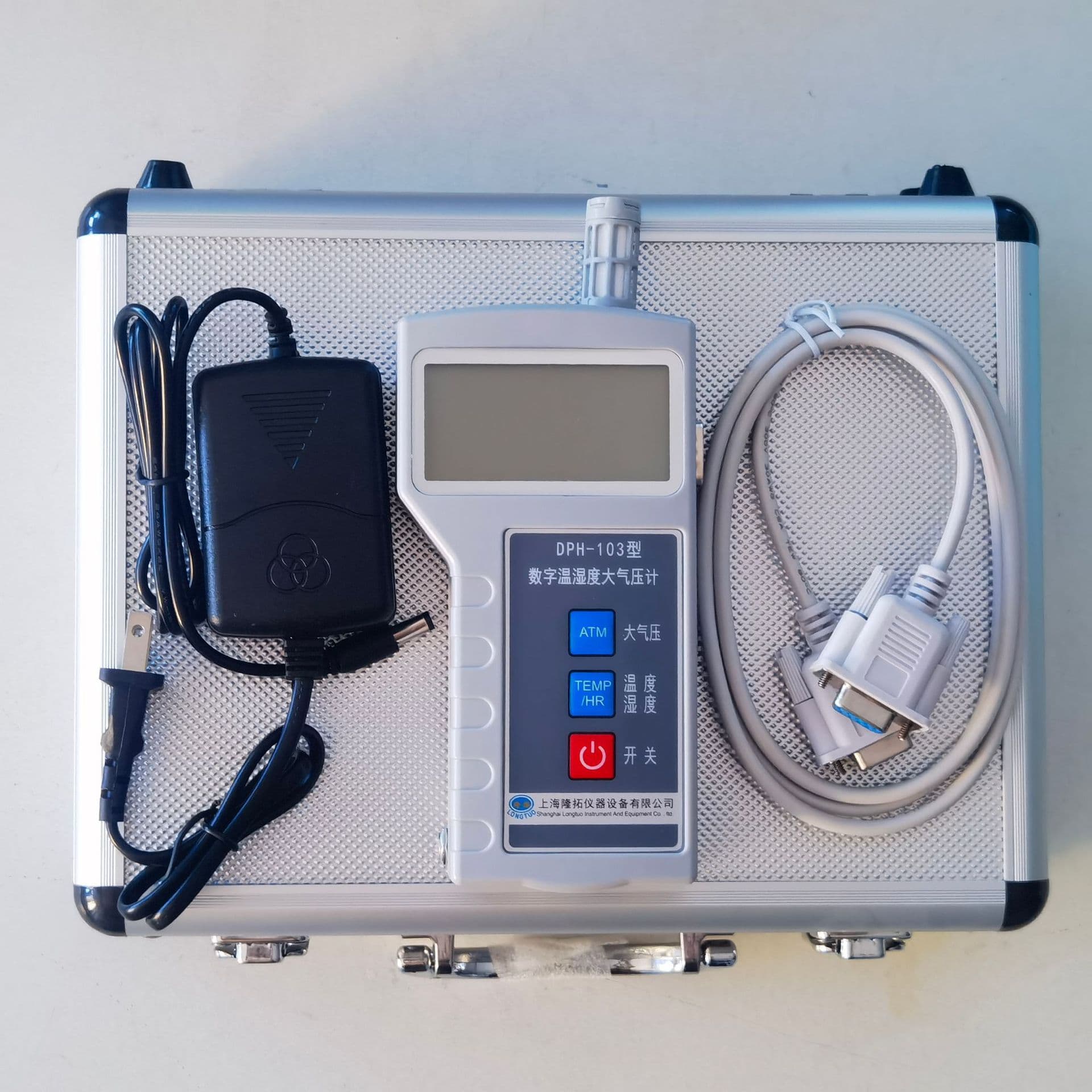 DPH-103 Digital Temperature & Humidity Barometer - Handheld 3-in-1 Gauge with External Power Supply