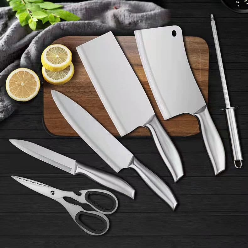 Yangjiang Cutlery Wholesale, Ultra-Sharp Stainless Steel Full-Tang Kitchen Knife Set with Acrylic Gift Packaging
