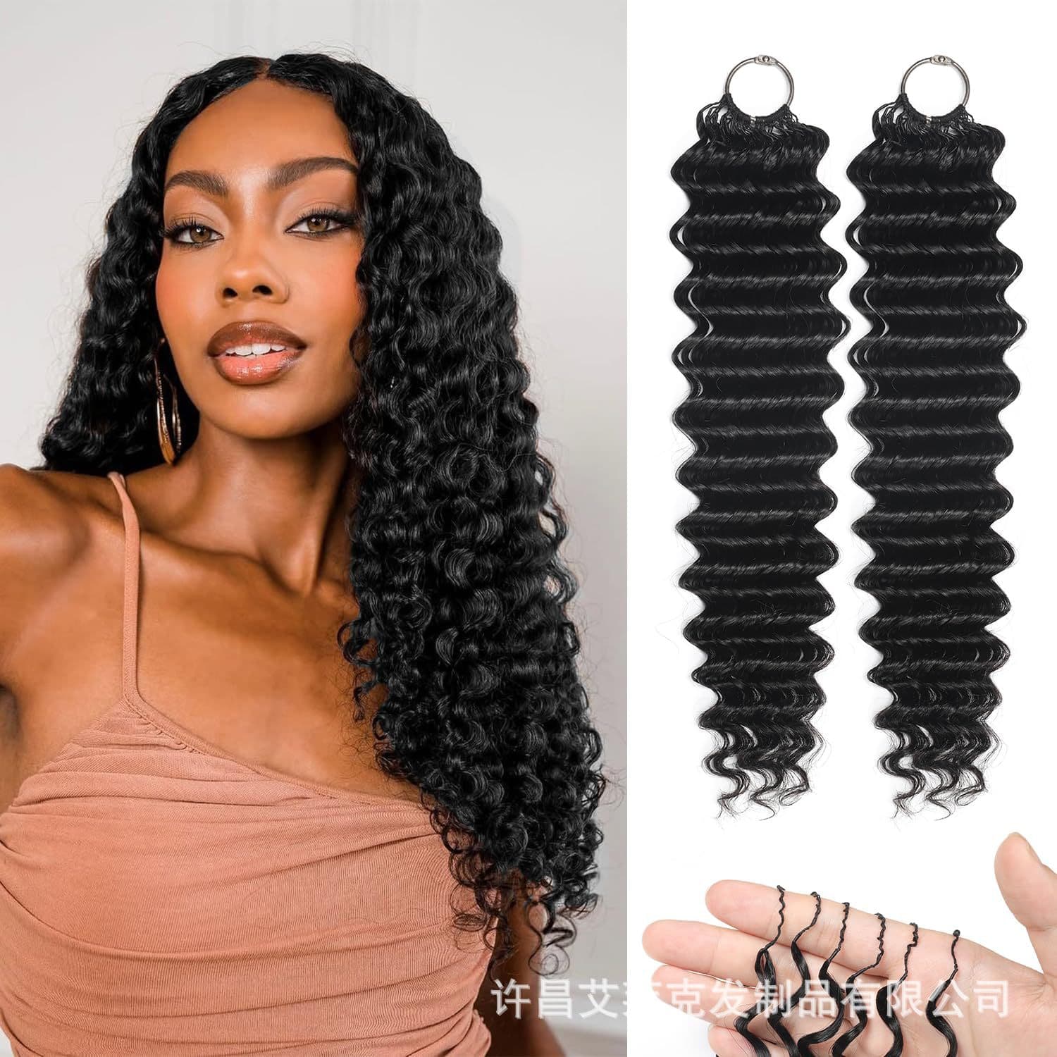 Wholesale Deep Wave Crochet Human Hair Feather Hair Extensions Real Human Hair