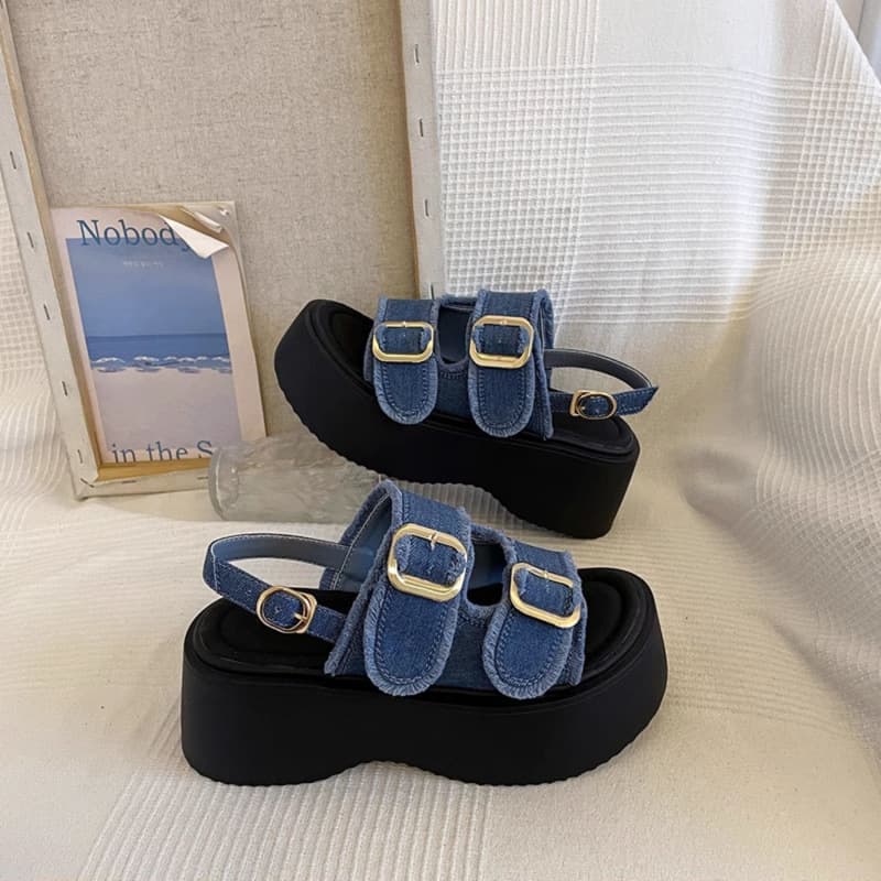 Summer Outwear Premium 2024 New Roman Wedge Heels with Dresses Elegant Thick Sole Sandals Women