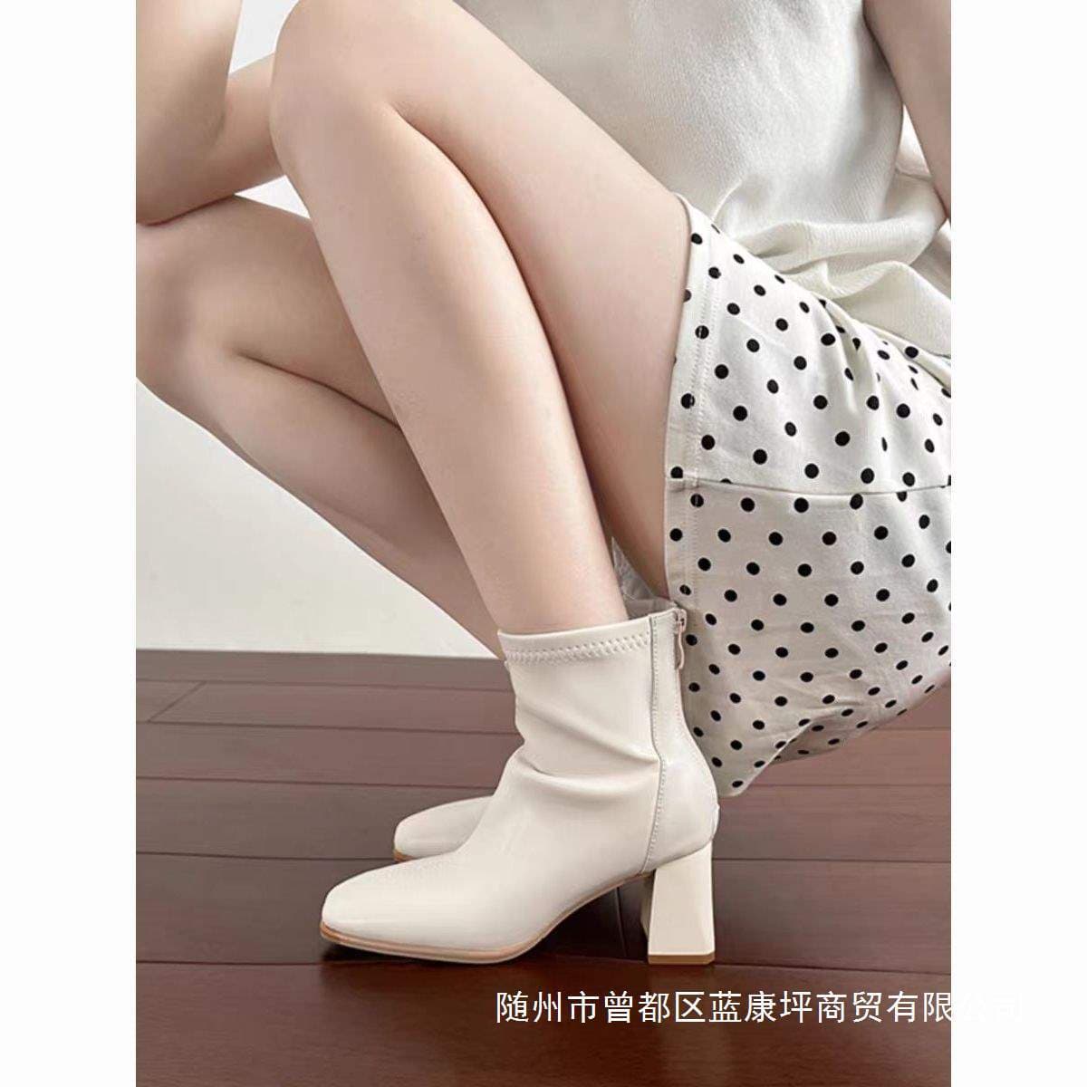 Women's Short Boots Fall Winter 2025 New High Heel Ankle Boots Martin Boots Chelsea Soft Leather Slim Boots