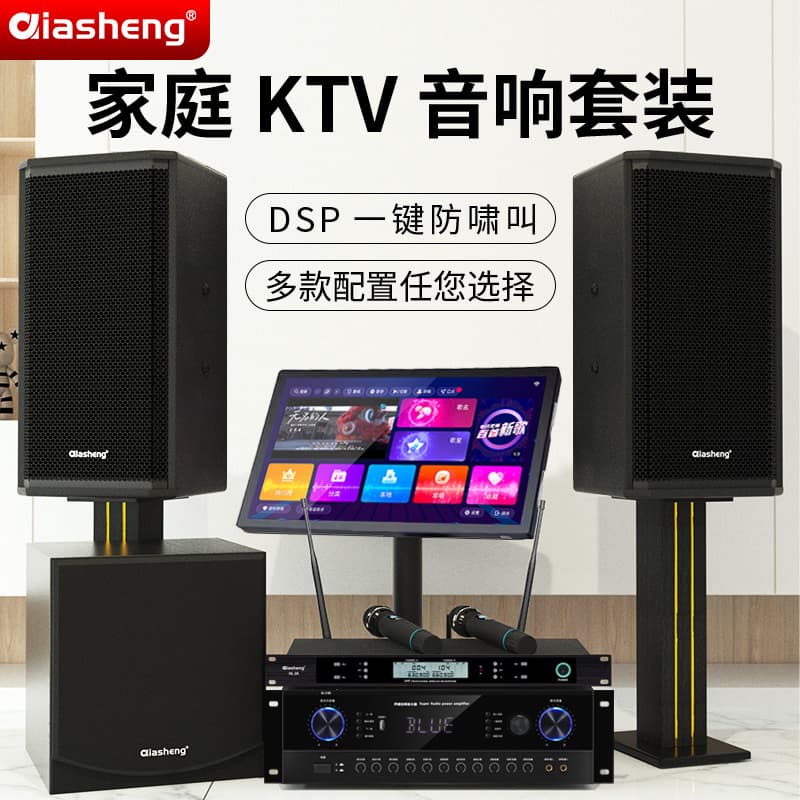 QIASHENG Home KTV Audio System Complete Set, Professional Karaoke Machine with Singing Equipment for Home Use