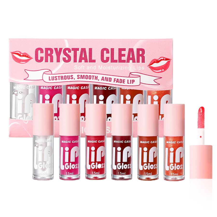 MAGIC CASA Water Glow Jelly Lip Oil 6-Piece Set Plumping Lip Liquid Moisturizing Base Lip Gloss Cross-Border