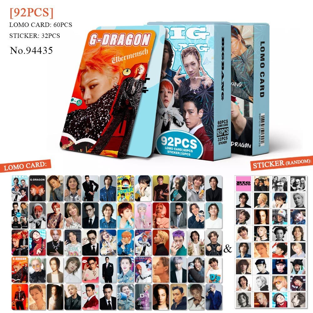 Cross-Border Exclusive In-Stock 92 Pieces of G-Dragon K-Pop Photocard Bigbang Collection Photo Kpop Merchandise Lomo Card
