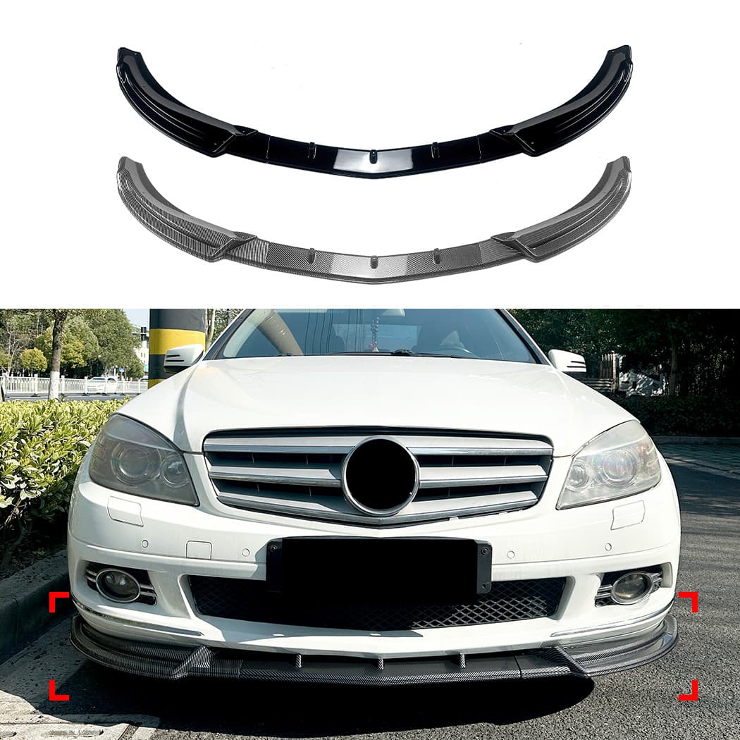 For Mercedes-Benz C-Class W204 Pre-Facelift Standard Edition 2007-2010 Front Bumper Lip Spoiler Exterior Modification