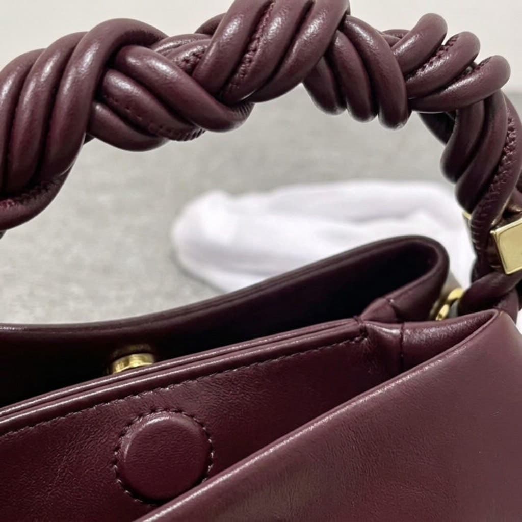 Small Hexagon Braided Leather Bag