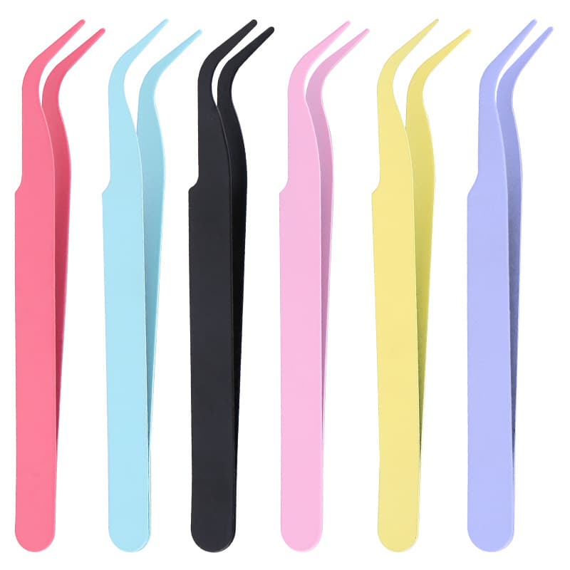 105mm Full Spray Planner Clip Mini Colorful Journal Tweezers Stainless Steel Straight and Curved Tips DIY Tool