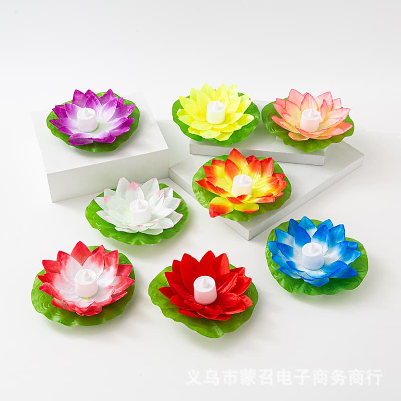 Wishing lotus lanterns, LED electronic candles, drifting river lanterns, scenic area decorative lotus lanterns, in stock, factory direct sales.