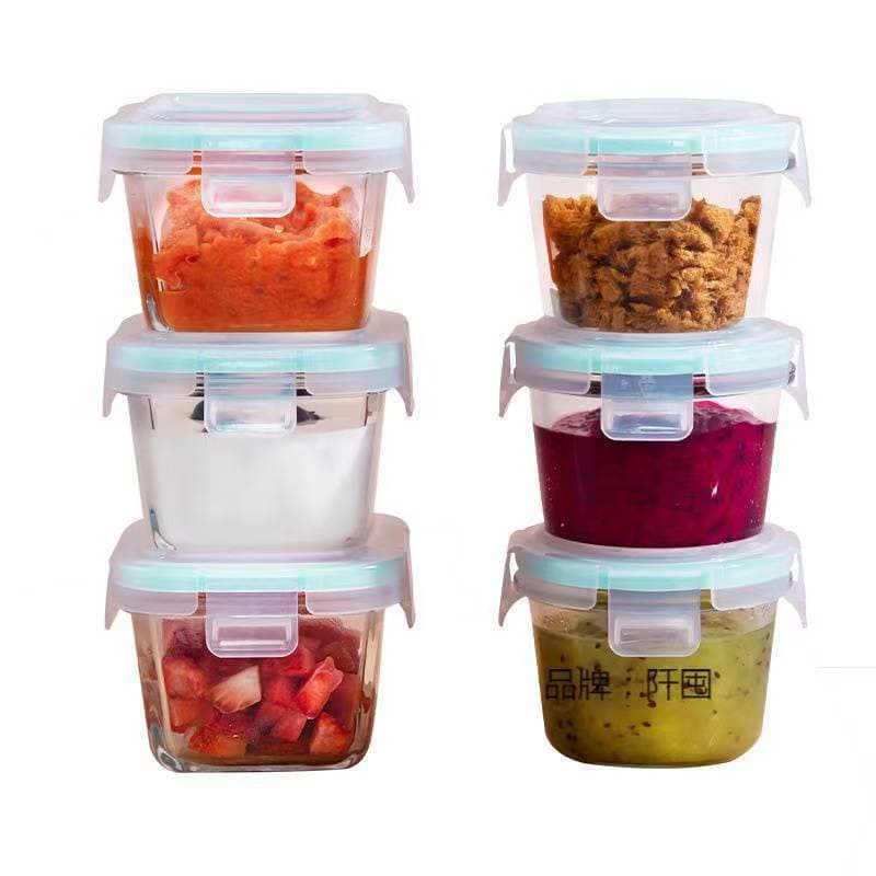 Naughty Baby Glass Food Storage Jar, Steamable Egg Bowl, Baby Food Bowl, Complete Baby Storage Set.
