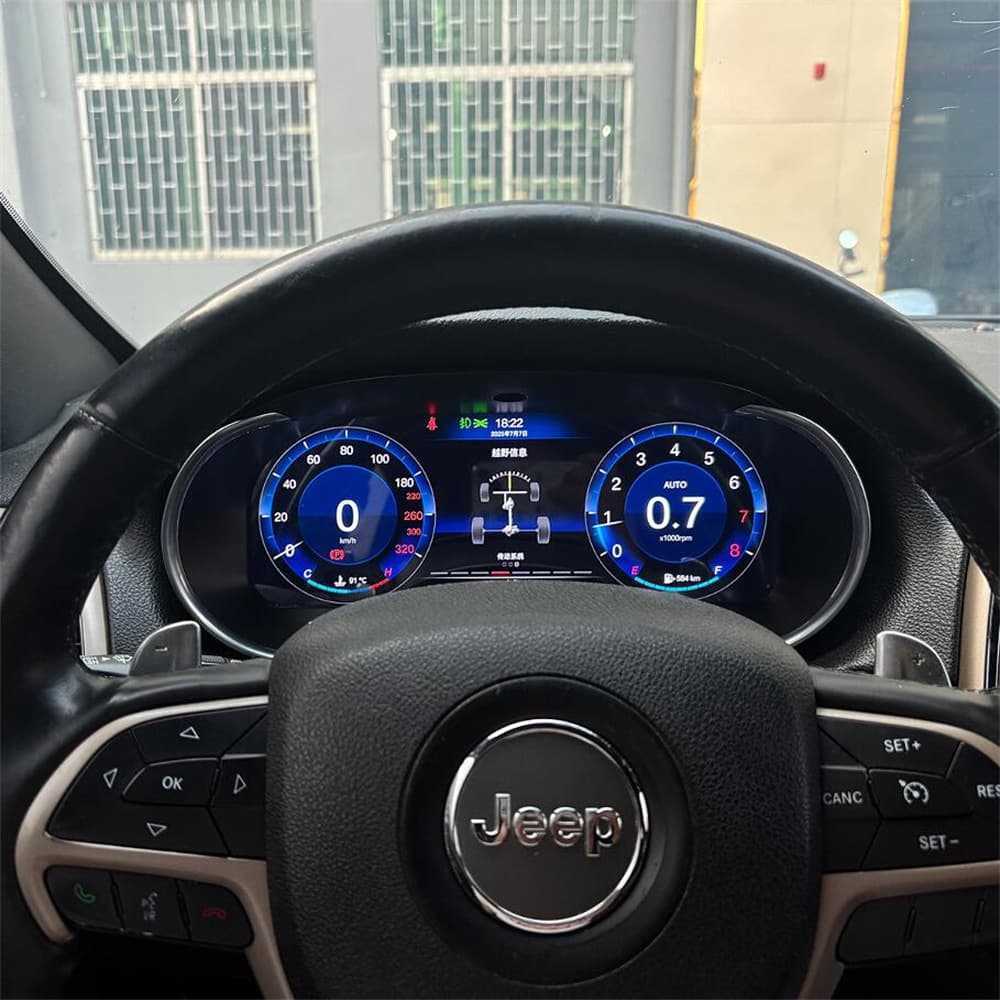 12.3inch LCD Instrument Panel Modification for Jeep Grand Cherokee 2014-2021 Models with Built-In CarPlay