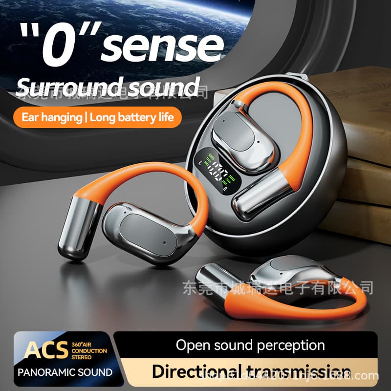 New M113 Rotating Coconut Ball Dual-Ear Noise-Canceling Wireless Bluetooth Earphones Air Bone Conduction Hook Ear Waterproof Sports