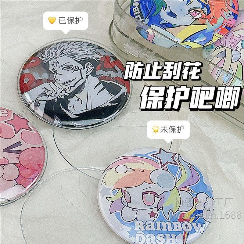 Badge protective case pendant 58mm protective film pin badge ita bag merchandise storage case 75mm transparent anti-scratch badge cover