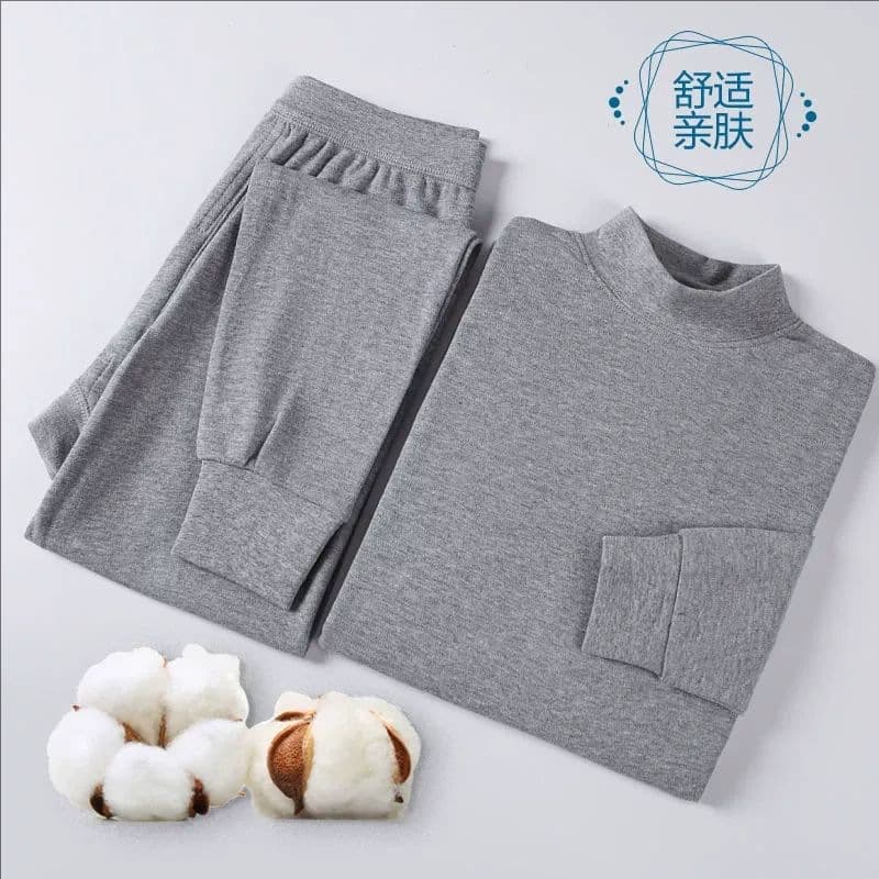 Men's Pure Cotton Autumn Thermal Underwear Set, Long Sleeve Shirt and Pants, Thin Base Layer for Young and Middle-aged Men and Women, Innerwear Line Clothing