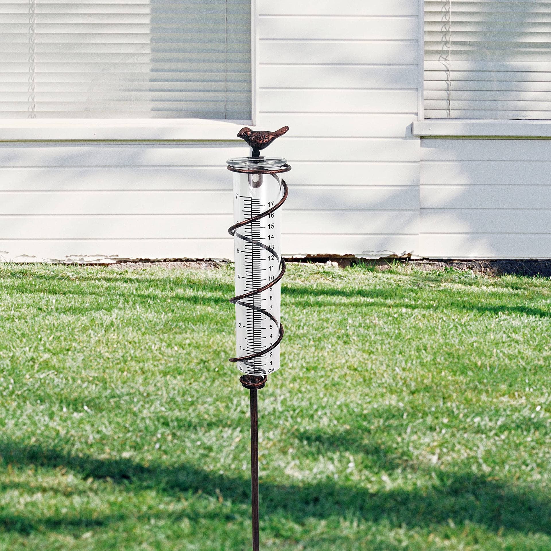 Amazon Rain Gauge Iron Rain Meter Outdoor Rain Collector Bird Rain Gauge