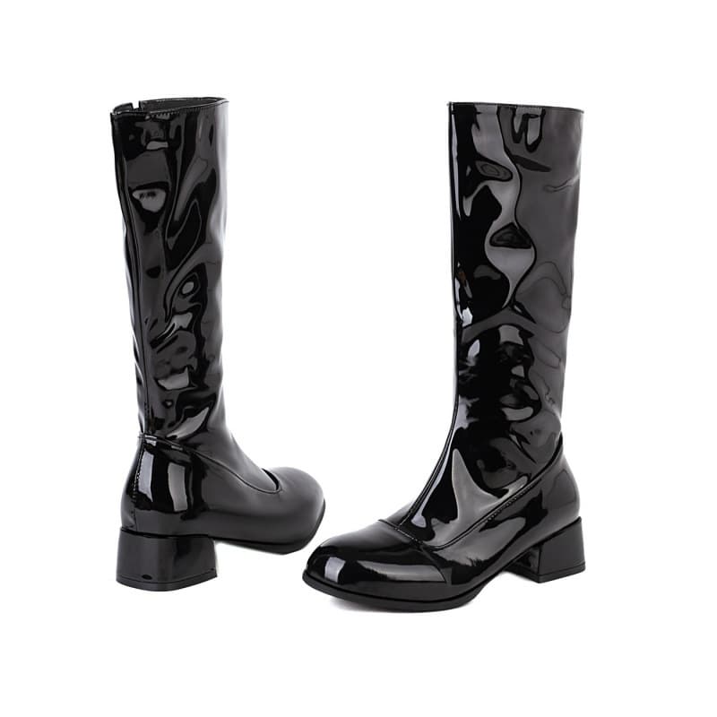 Cross-border Trade New 40-48 Large Size Women's Boots Winter New Style Chunky Heel Mid Heel High Boots