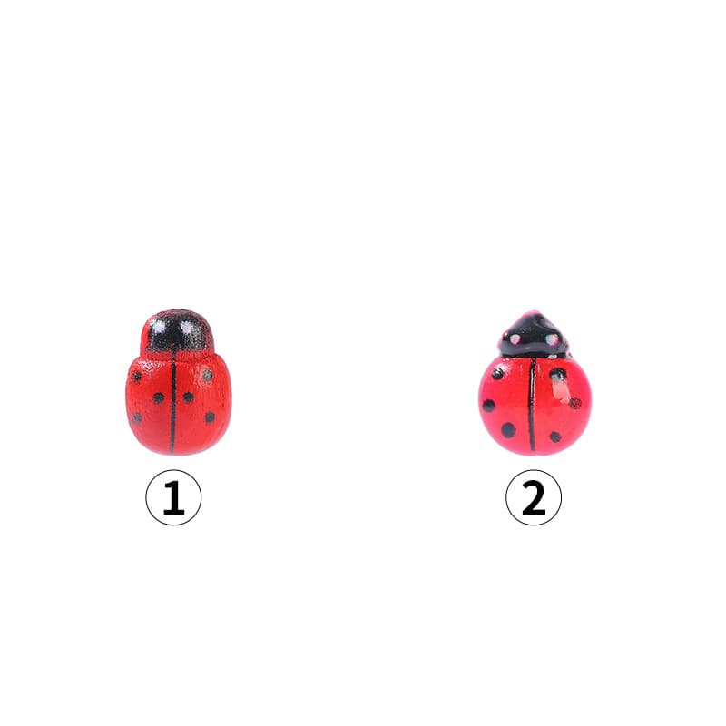 In Stock Miniature Wooden Ladybug Beetle DIY Craft Toy Accessories