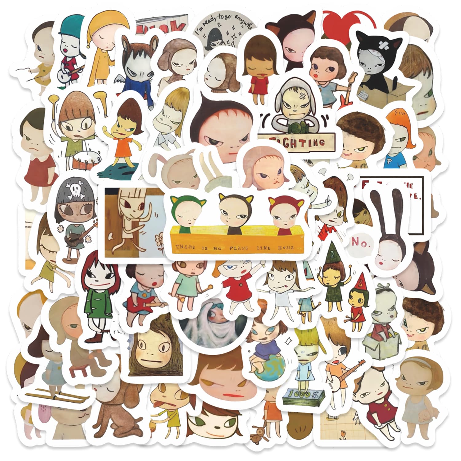 73 cross-border new Japanese painter Yoshitomo Nara stickers for luggage water cup stickers box computer mobile phone