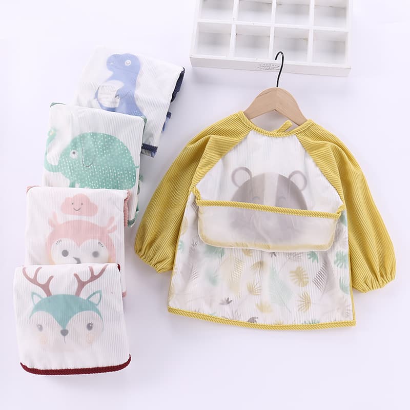 Autumn Winter Baby Smock Children Corduroy Apron Kids Apron Smock Newborn Feeding Bib