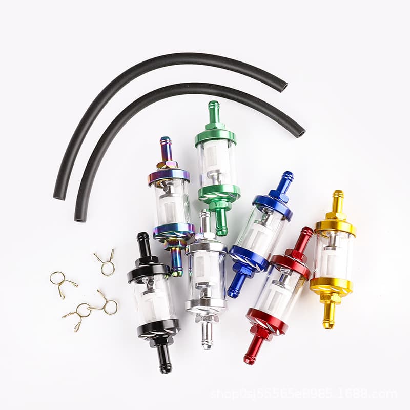 Modified Off-Road Motorcycle Pedal Universal Gasoline Filter Fuel Filter Element Transparent Glass Washable Fuel Cup
