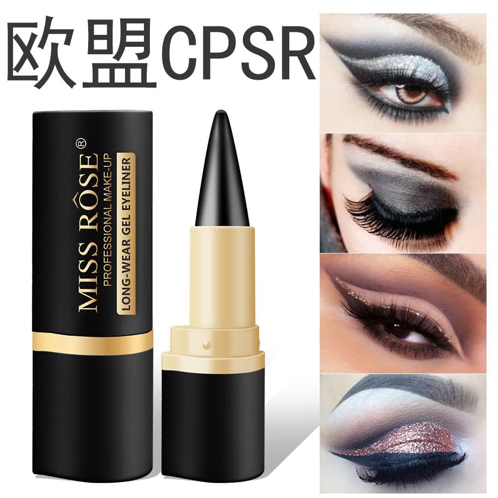 missrose Cross-border Waterproof Eyeliner Gel, Matte Quick-Dry Eyeliner Pen, Single-Head Rich Pigment Eyeliner Gel Pen