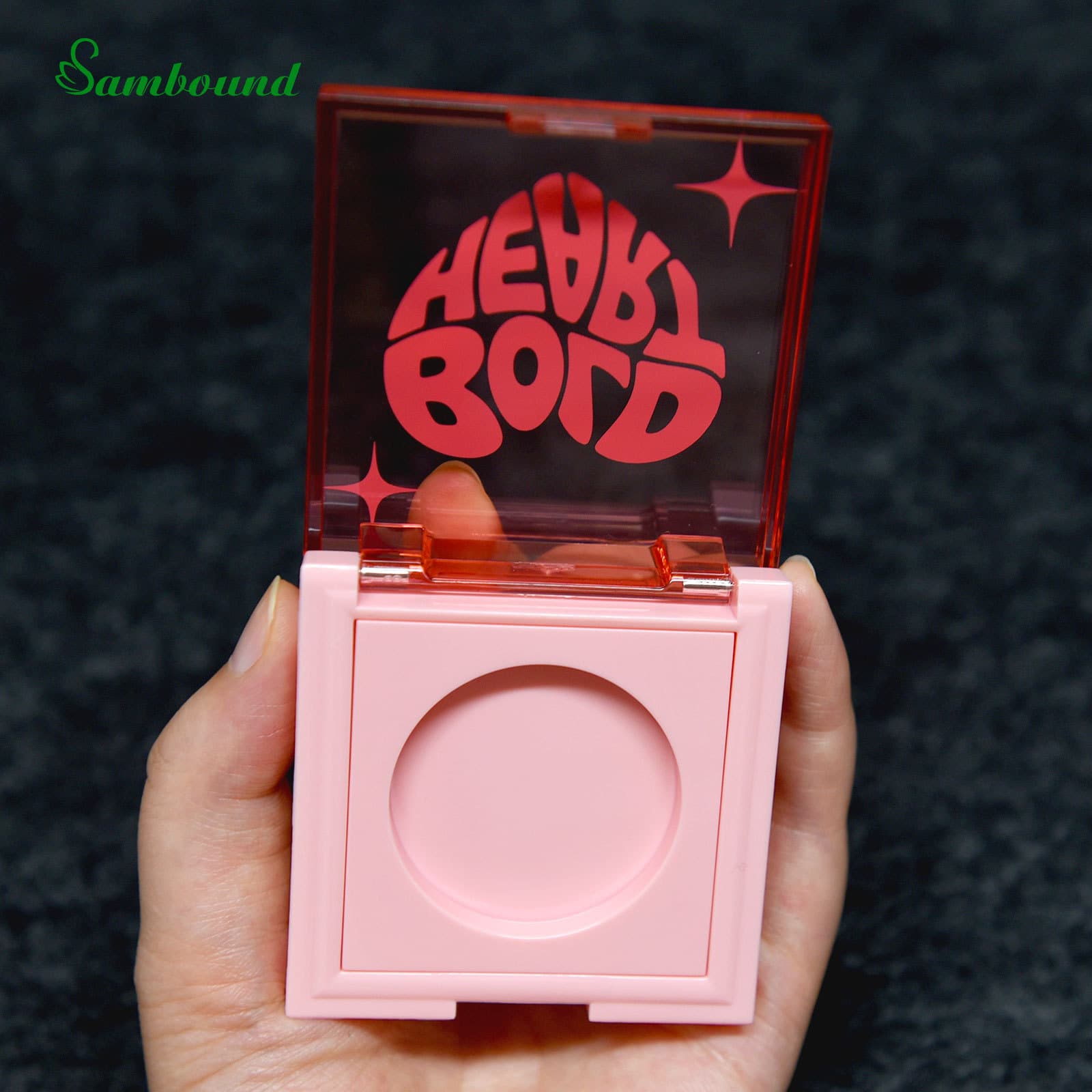 Customized 3G blush packaging box, 37mm round inner tray, PET environmentally friendly transparent single-color contour box packaging factory.