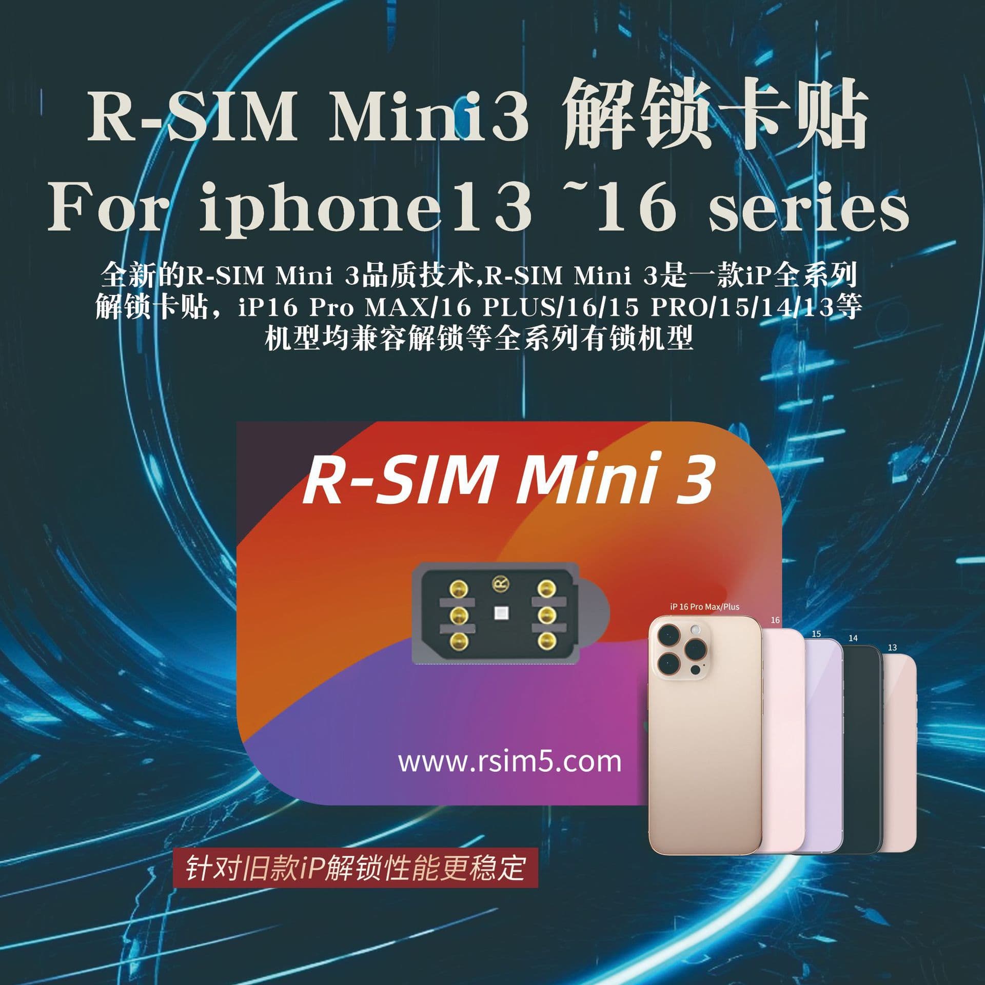 RSIMCLUB unlocking card R for Apple card R-SIM Mini3 iOS18 system unlocking card